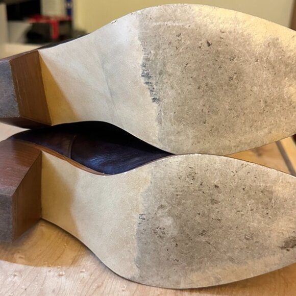 EUC Dingo Women's Brown Cowboy Boots Red Butterfly Inlay Leather size- 8.5 - Picture 9 of 9